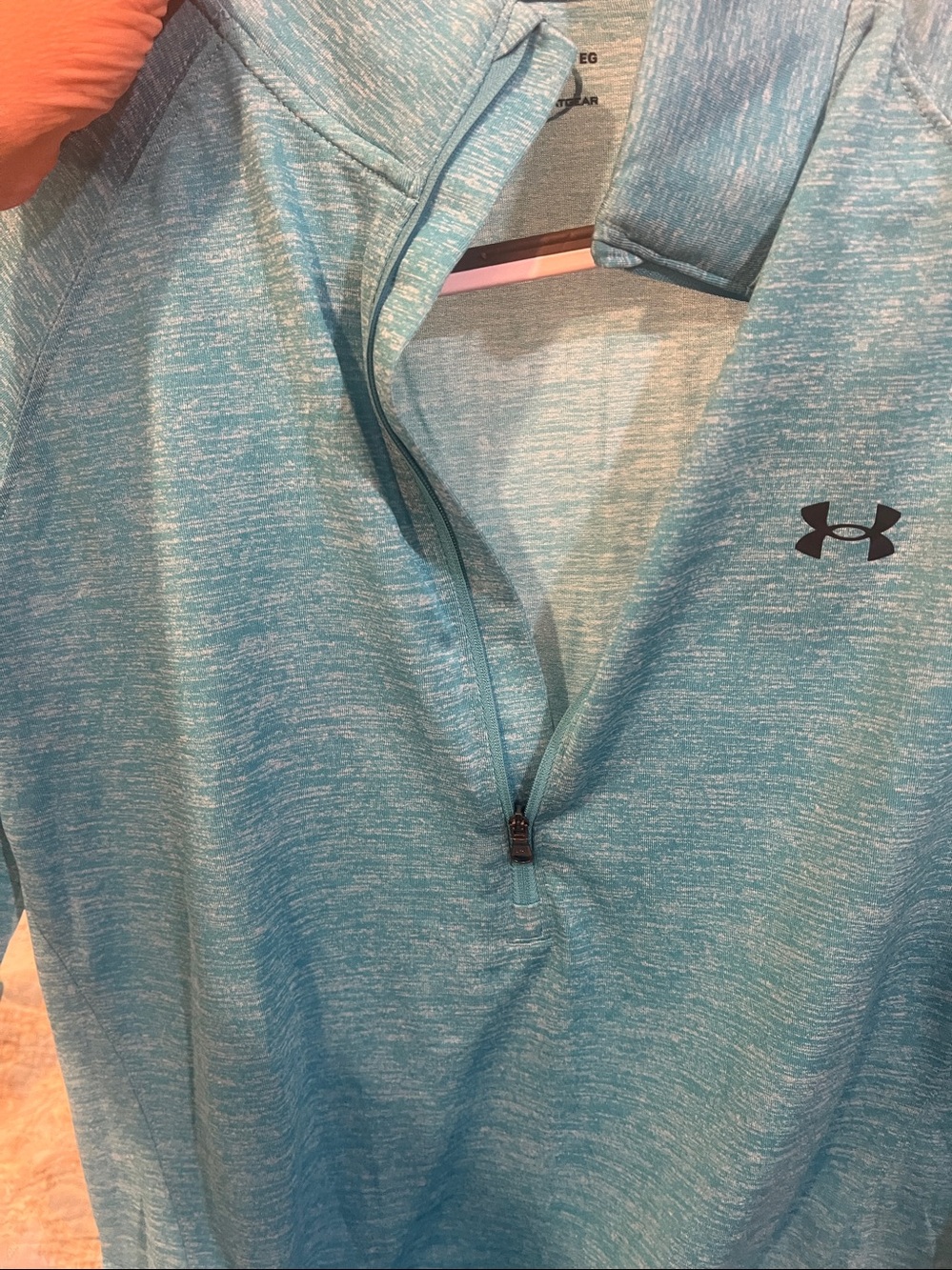Under Armour ladies Teal Heather 1/2 -Zip Performance Pullover size x large - Picture 8 of 10